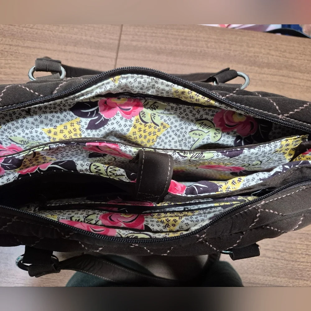 Vera Bradley Chocolate Brown Laptop Briefcase Bag
